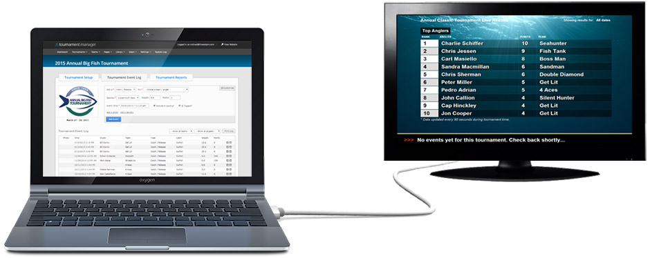 Connect your fishing tournament results to tv